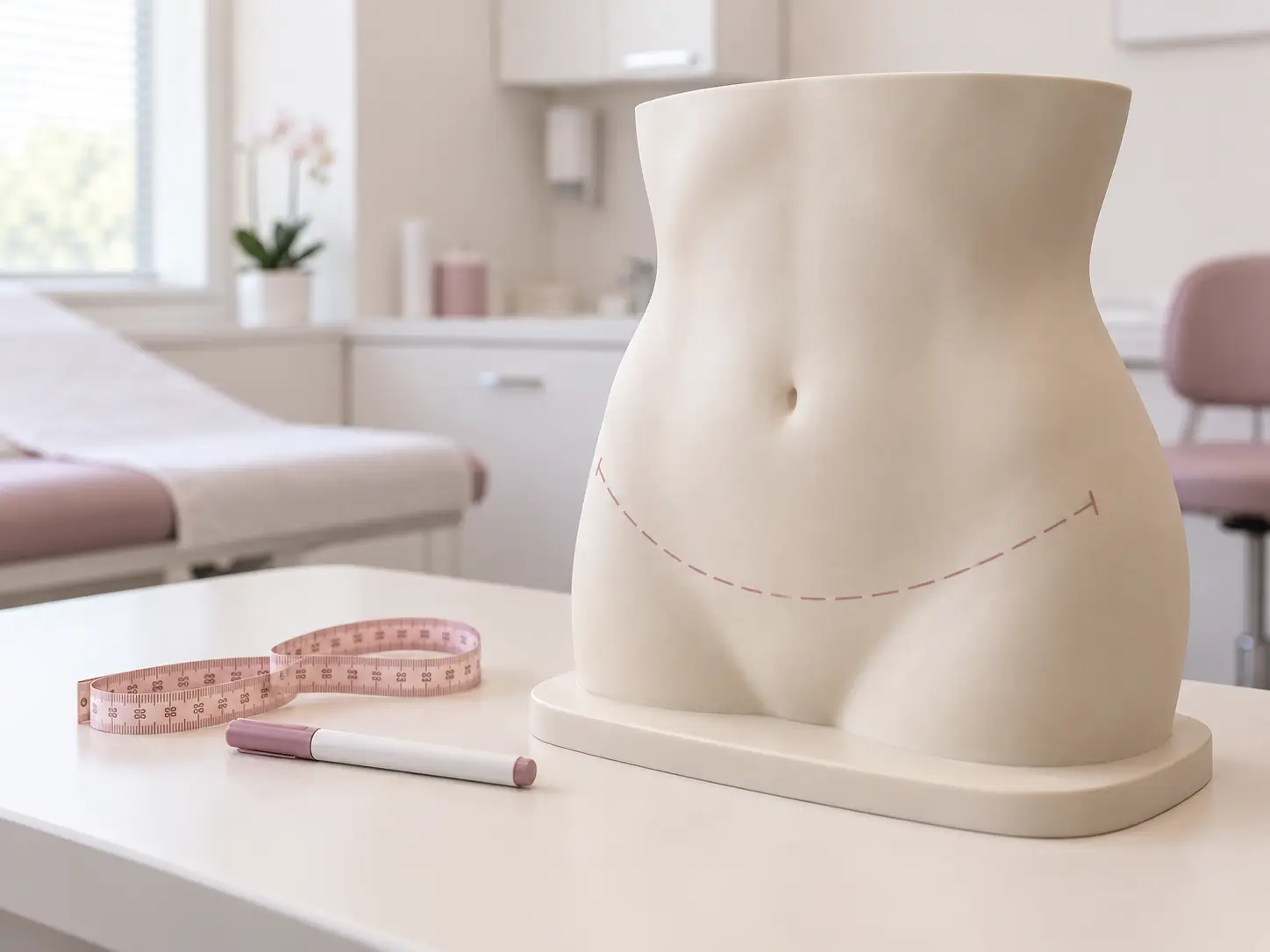 Buste illustrant l’abdominoplastie au cabinet du Dr Sefrioui à Tanger